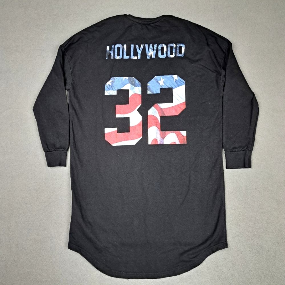 Life's A Joke‎ Eleven Paris Shirt Women's Large Oversized Hollywood Black EUC